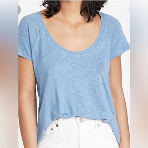 IRO linen scoop neck short sleeve t-shirt, M